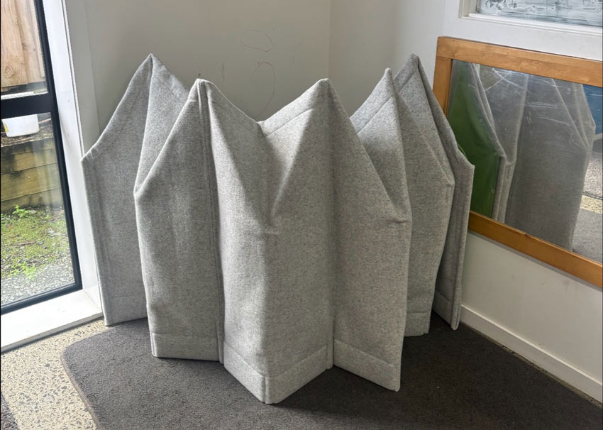 Wool Cokoon in corner of room